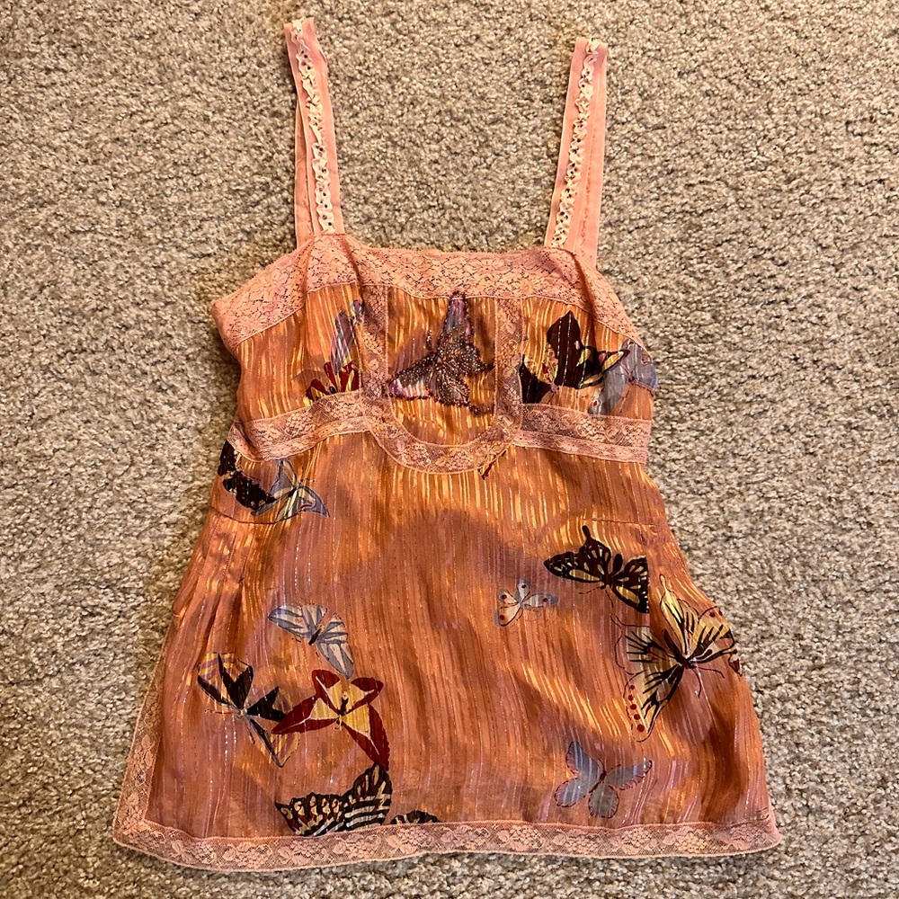 Rebecca Taylor Sheer Butterfly Cami